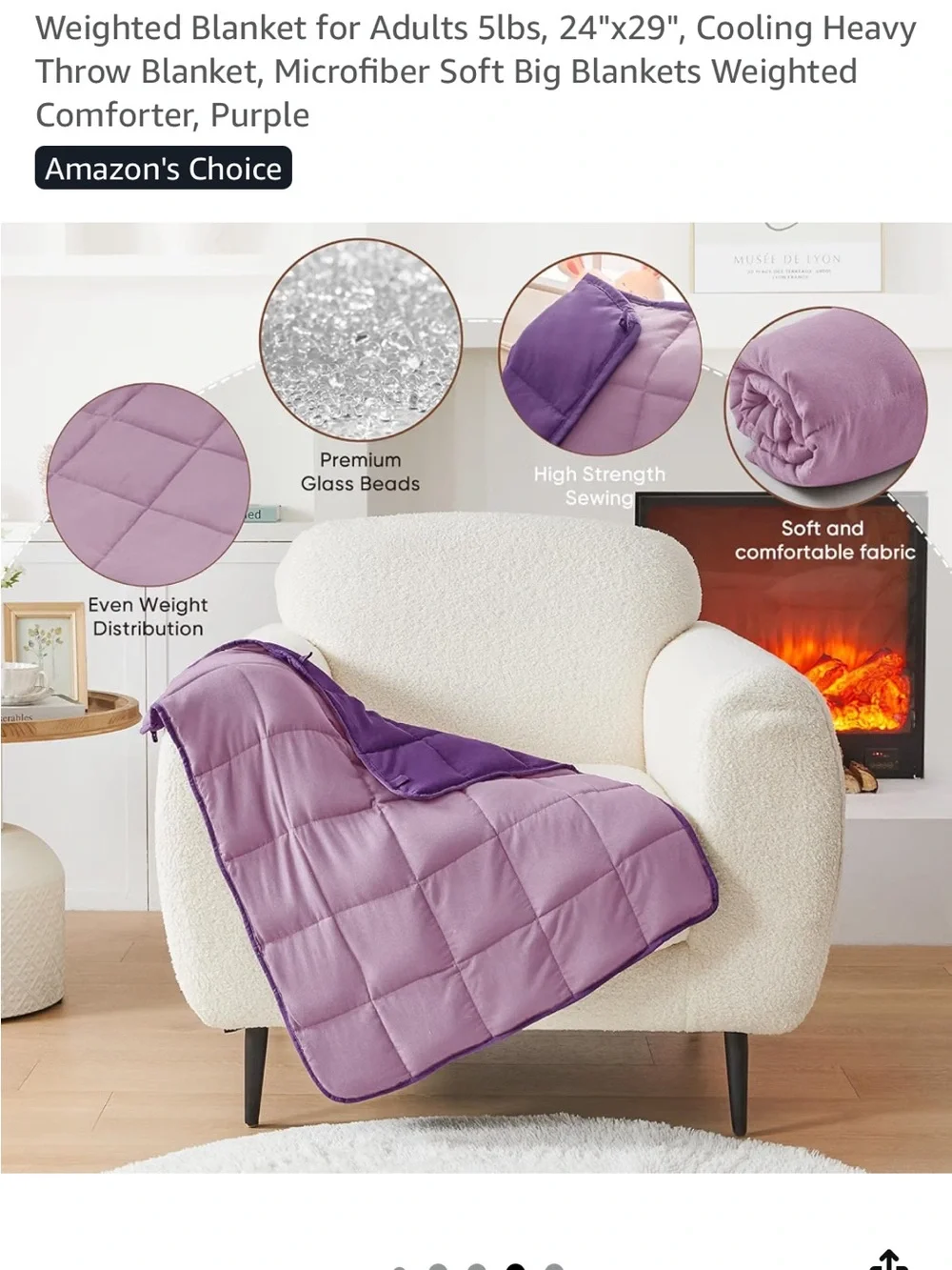 Purple Microfiber Weighted Blanket